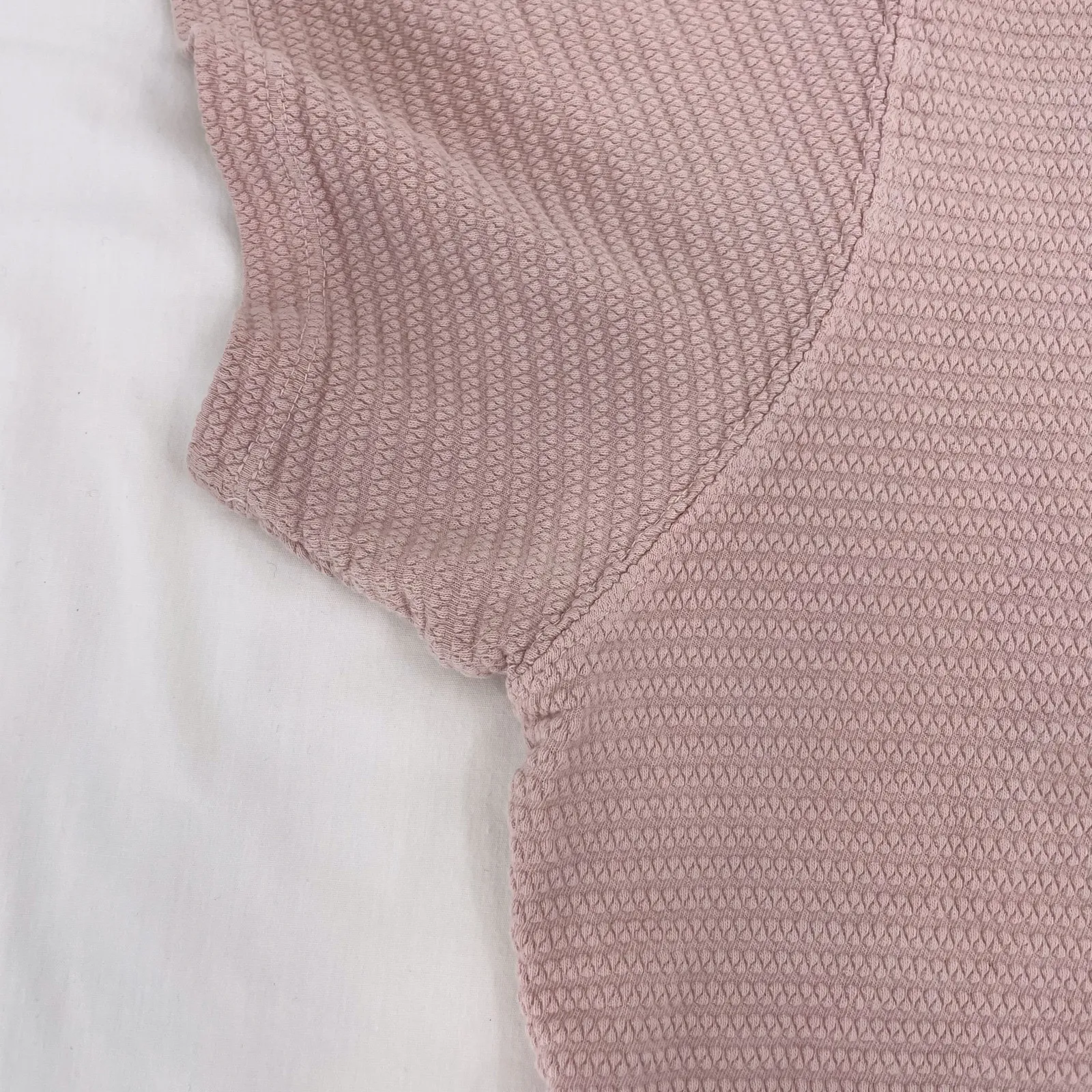 Big Bud Press Thrashed Honeycomb Crop Tee Faded Powder Pink Short Sleeve Top L Size L - Image 9