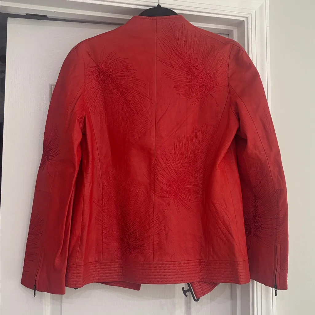 KENZO 100% Lamb leather jacket Orange Size 40 - Image 8