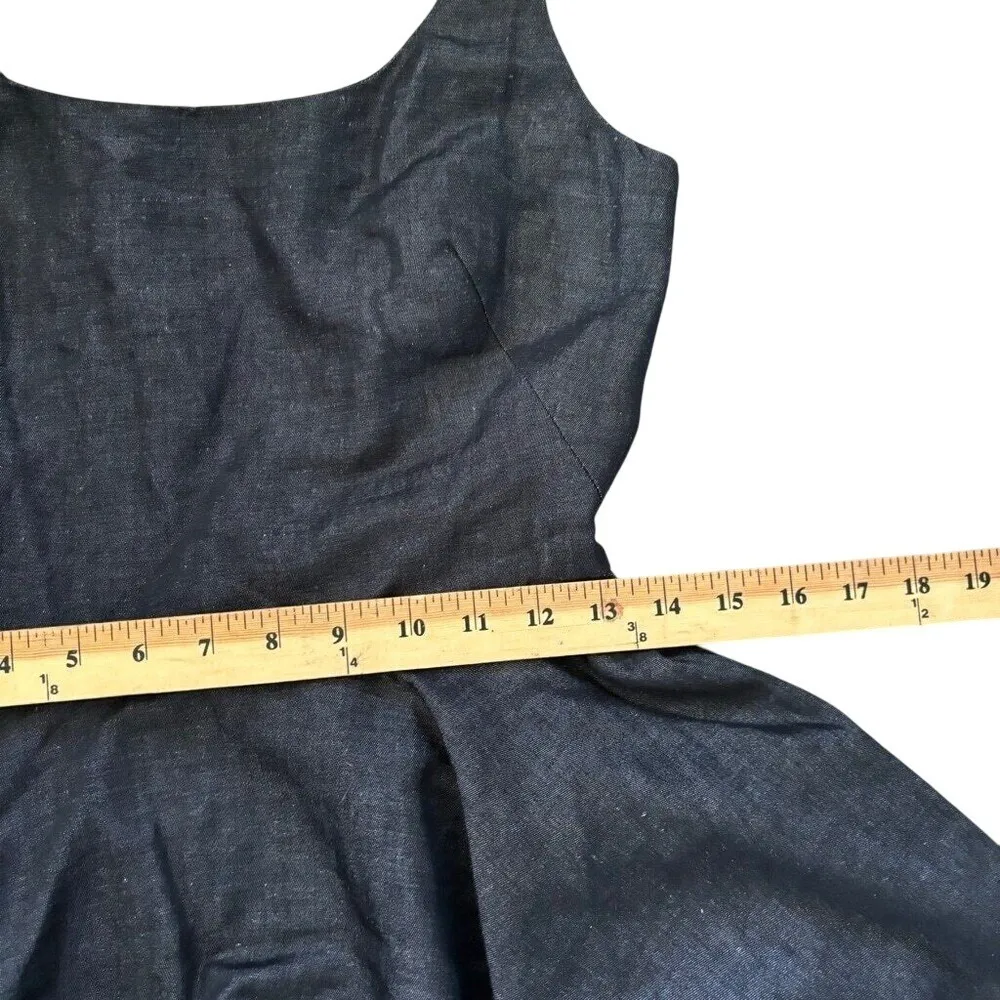 Gap Fit Flare Ballet Tank Dress Size 2‎ Black Gray Linen Colorblock Fairy Grunge - Image 8