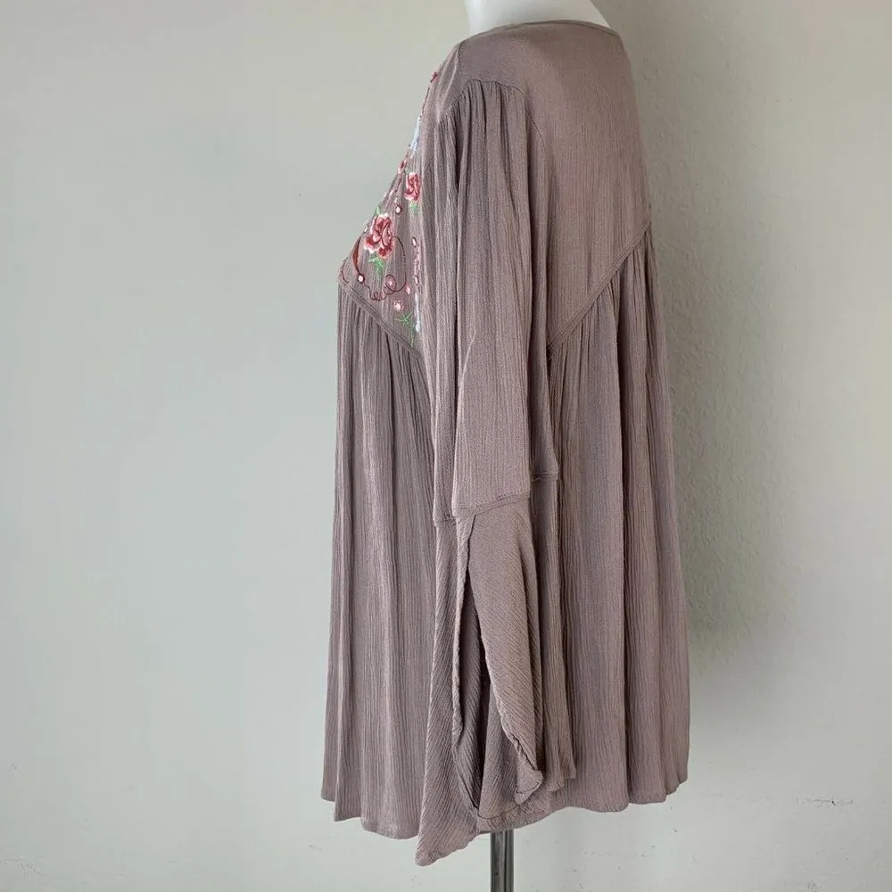 Miss Me Multi Color Floral Embroidered Gauze Top - Image 3