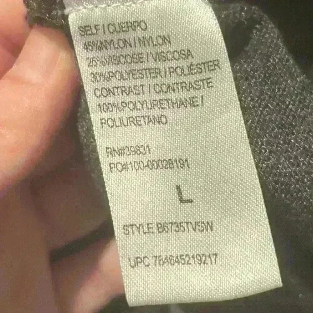 Democracy Long Sleeve Gray Cold Shoulder Faux Leather Neckline V Neck - Image 6