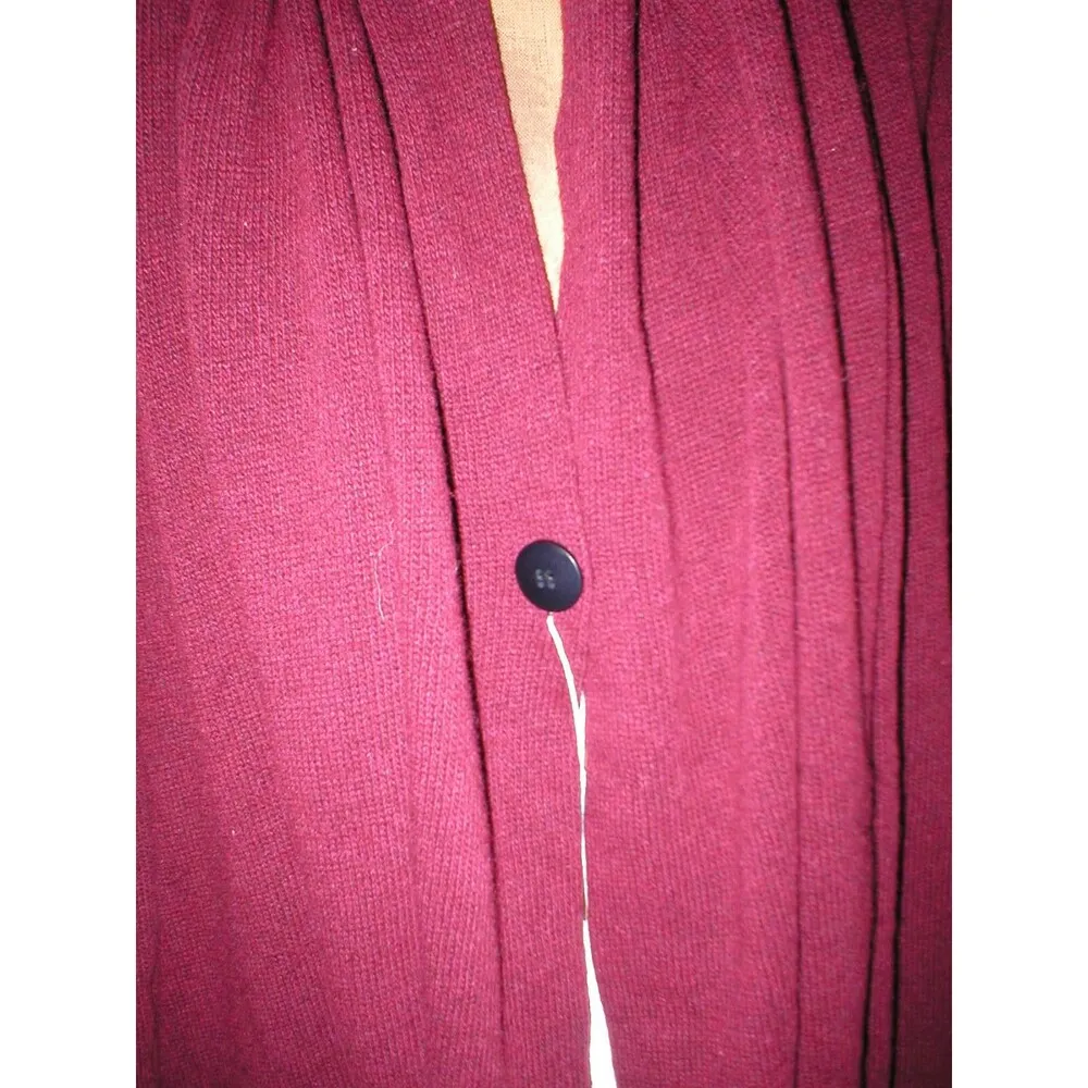 NWT Cardigan Jacket M Wrap New Womens Prim I Am Bordeaux Dark Red Wool Button Op Size M - Image 7