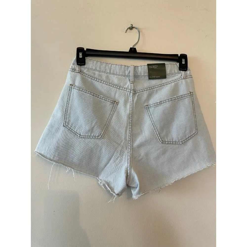 Women Super High Rise Cut Off Jean Shorts - Wild Fable - Light Wash Size 4 NWT - Image 4
