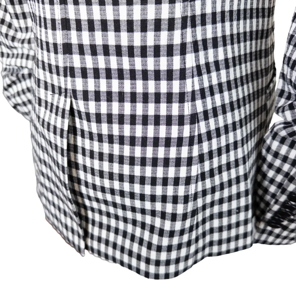 Veronica Beard NEW Caldwell Dickey Double Breasted Blazer Gingham Black White 6 - Image 5
