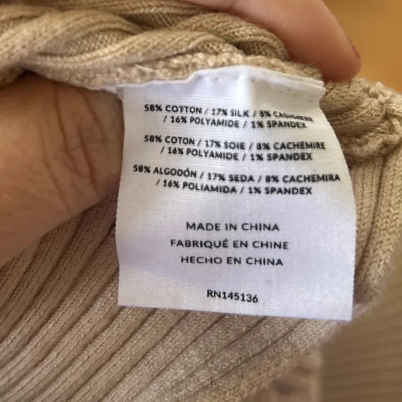 Naadam Tan Beige Ribbed Backless Twist High Neck Crop Top - Image 3