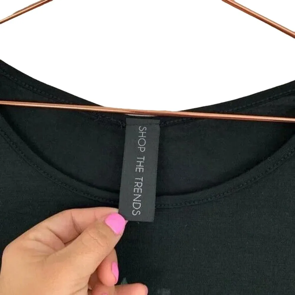 Shop The Trends Wild Heart Boho Black Short Sleeve Tee Medium - Image 2