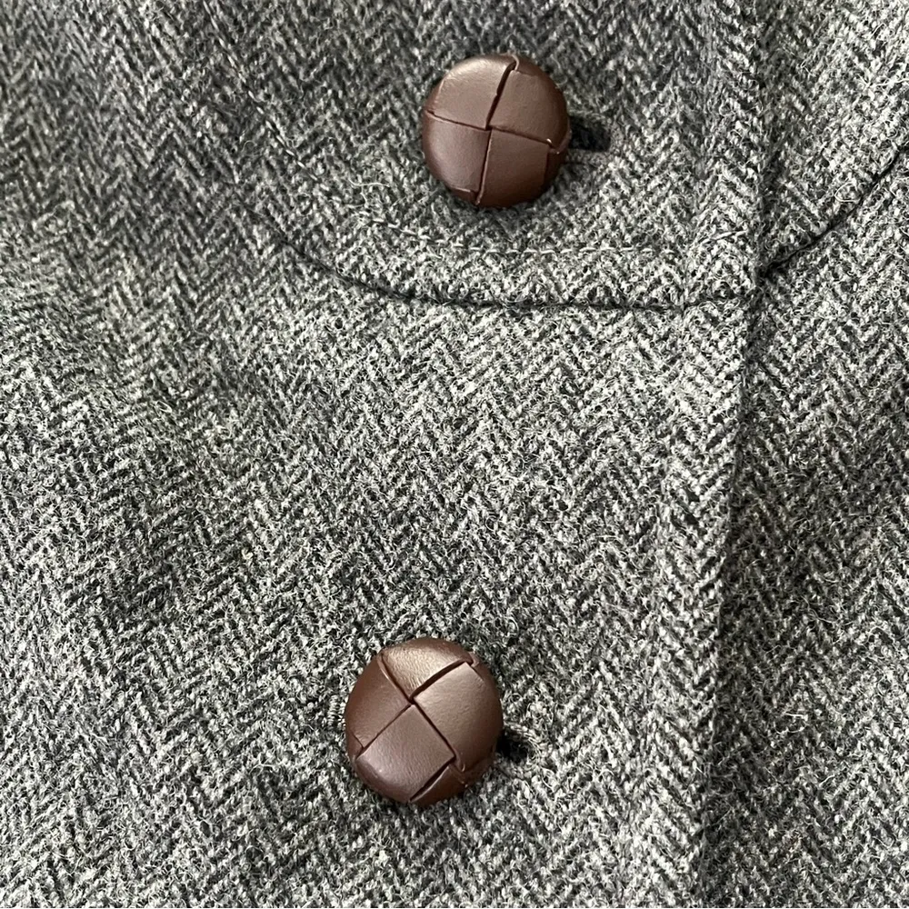 J. Crew Factory Fitted Wool Blend Herringbone Jacket Blazer, Sz 6 - Image 14