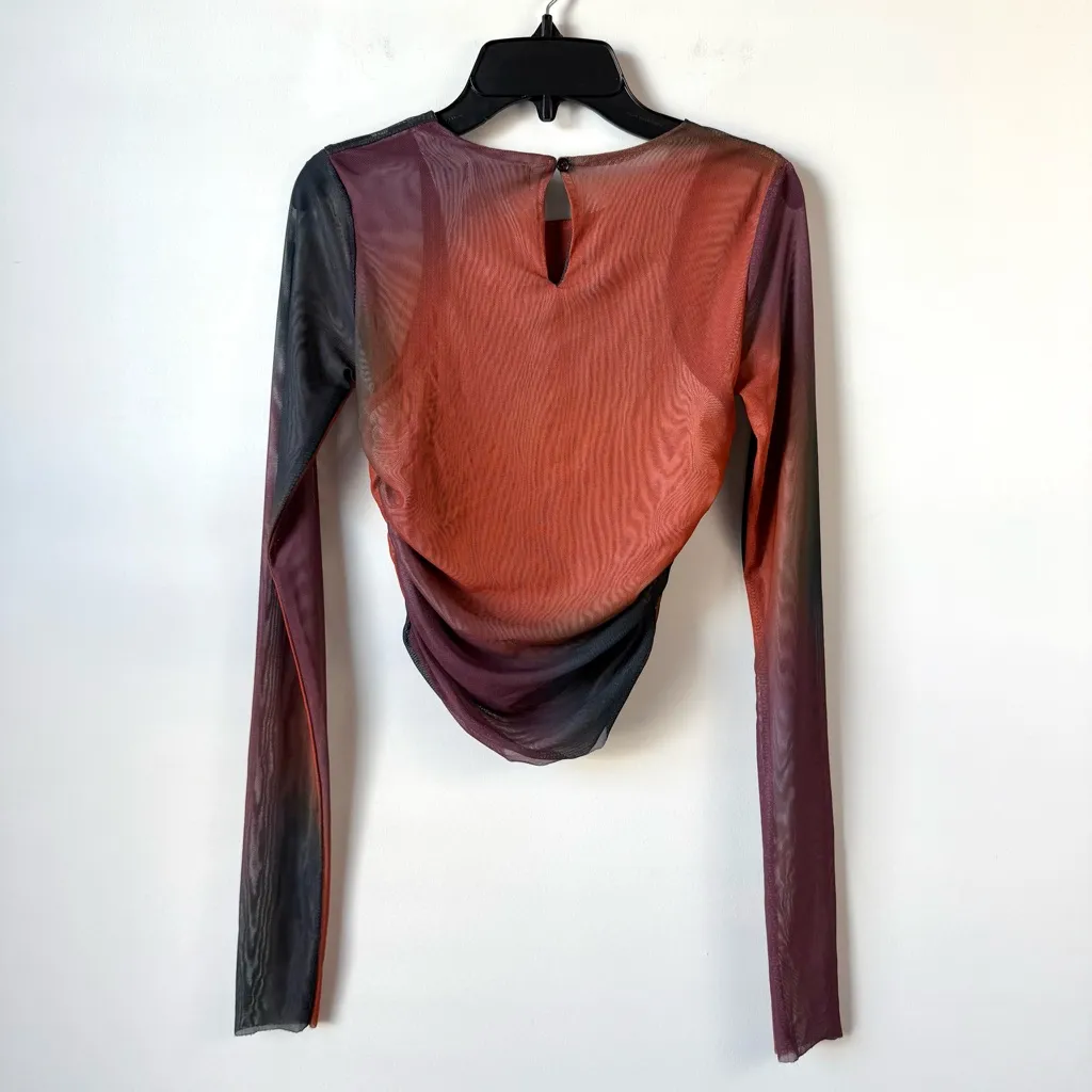 Micas Mesh Long Sleeve Cropped Top Multicolor S - Image 7