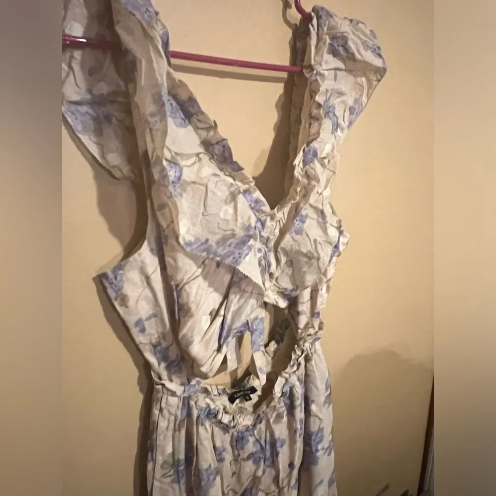 Anthropologie love Sam floral cut out dress small - Image 7