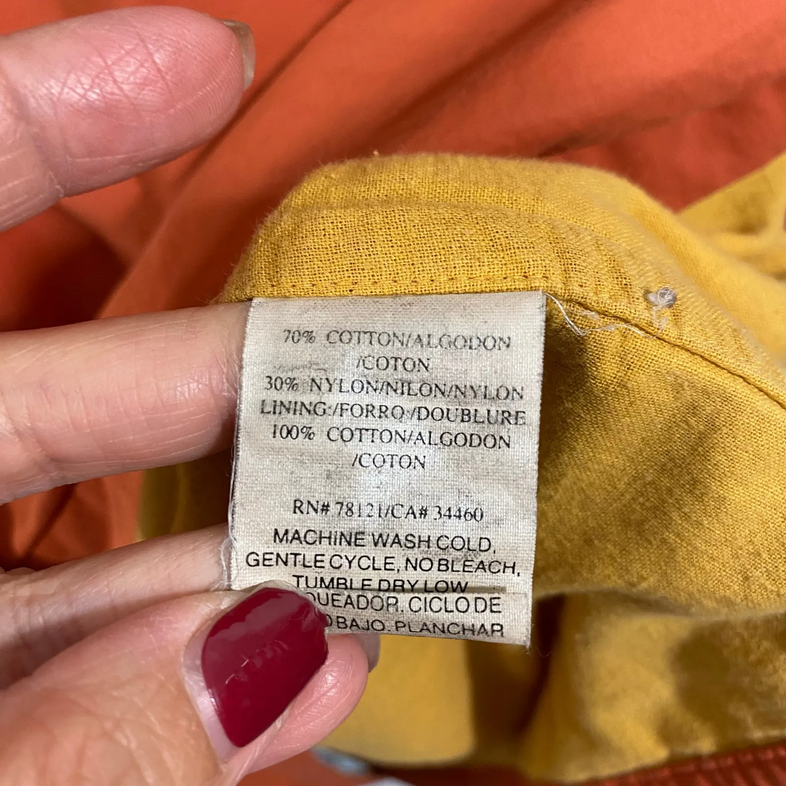 Eileen Fisher Burnt Orange Snap Button Front Hip Length Light Jacket Size M - Image 8