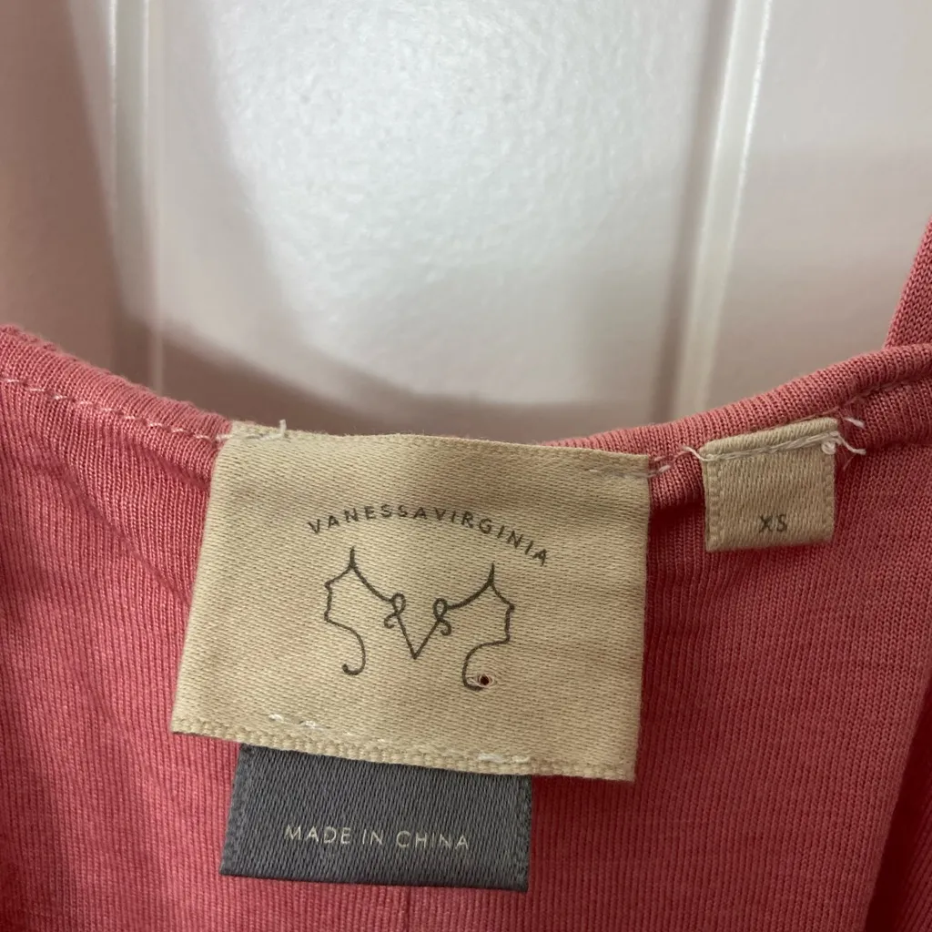 NWOT Vanessa Virginia women’s loose fit relaxed tie back knot strap‎ tank top XS - Image 3