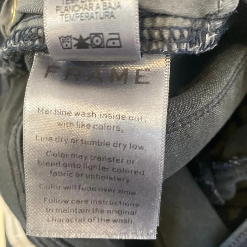 FRAME Le Skinny de Jeanne Faded Black/ Dark Blue Skinny Denim Jeans EUC Sz 27 - Image 9