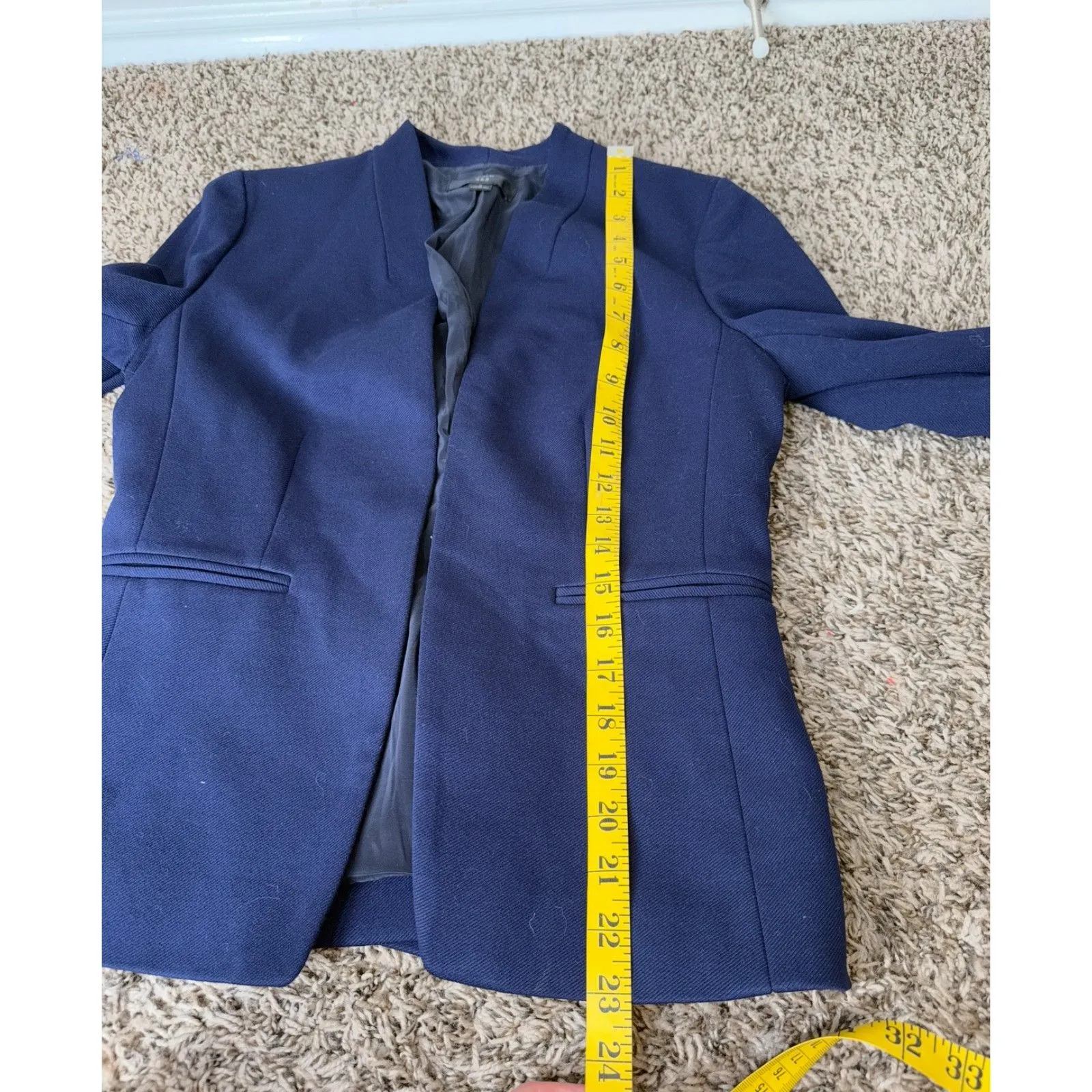 J Crew 365 Open Front Navy Blue Blazer Jacket Sz 4 Stretch Career Business - Image 7