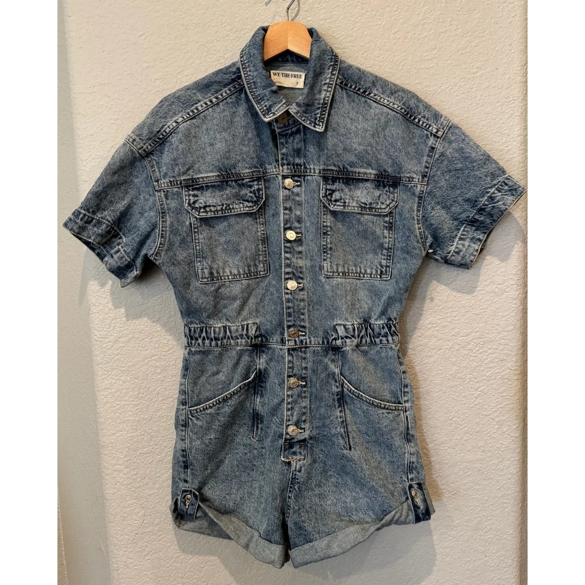 Free People Marci Cuffed Shortalls Size Small - Image 12