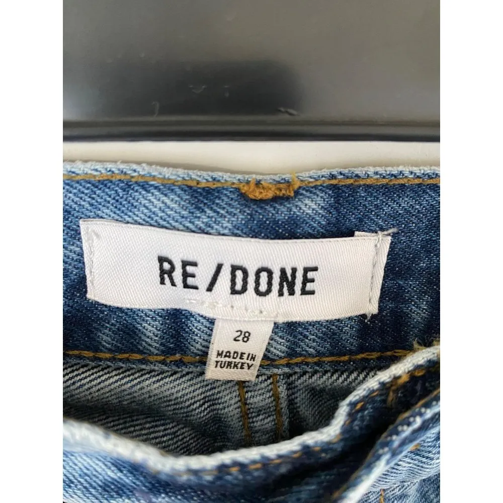 NWT $325 RE/DONE SUPER HIGH DRAINPIPE DESTROY WRECKING BLUE JEANS SZ 28 - Image 4