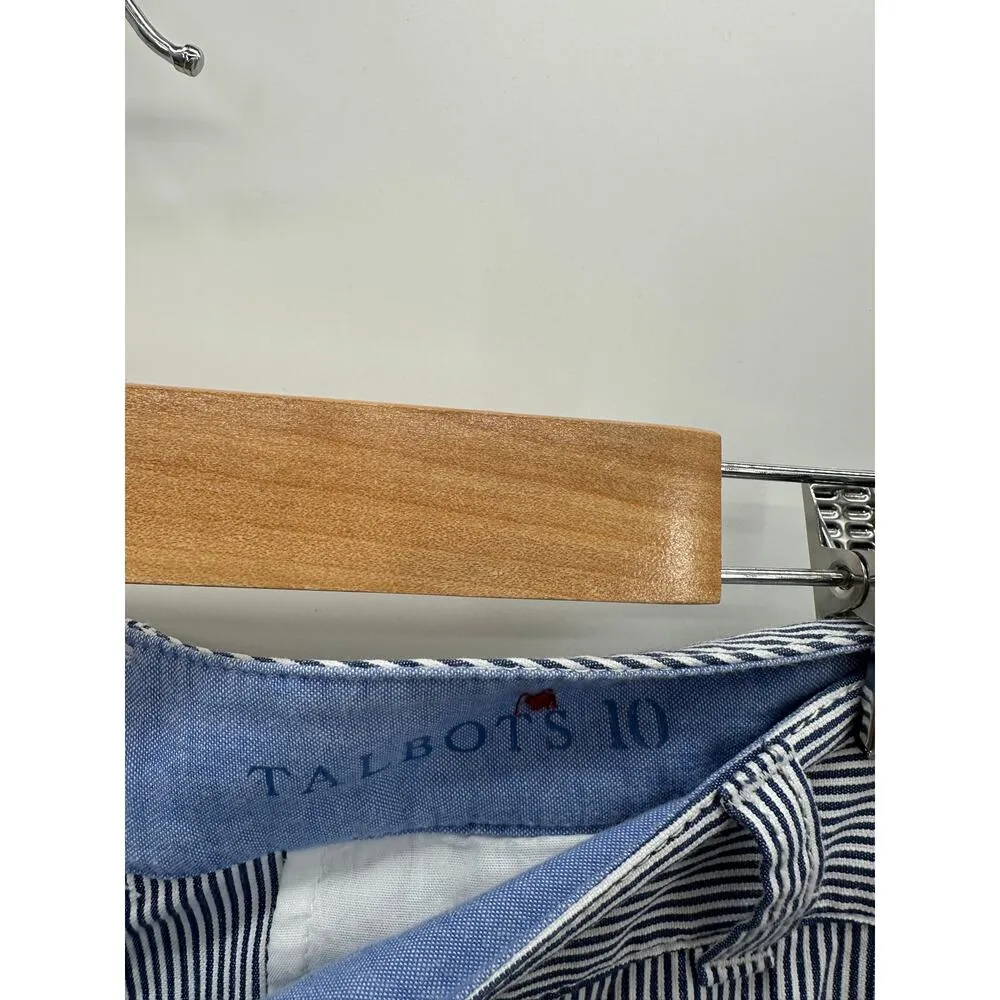 Talbots Blue Pinstripe The Weekend Chino Pants Women Size 10 Preppy Coastal - Image 7