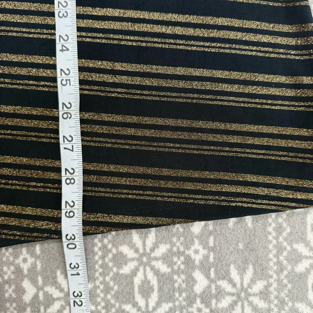 Chico's Traveler's Knit Tunic Top Long Sleeve Black Gold Shimmer Size XL Chico 3 - Image 7