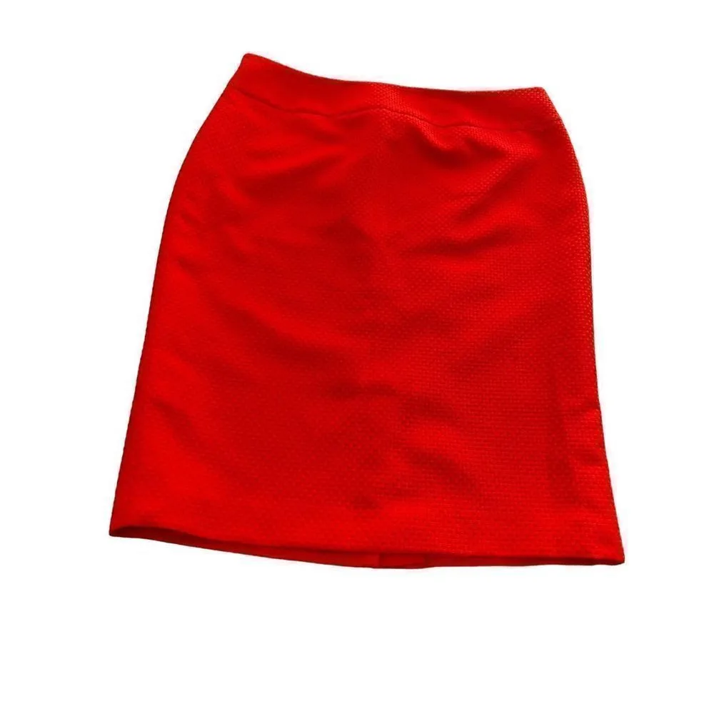 NIPON BOUTIQUE Bright Tangerine color Pencil Skirt Texture size 10 Green - Image 2