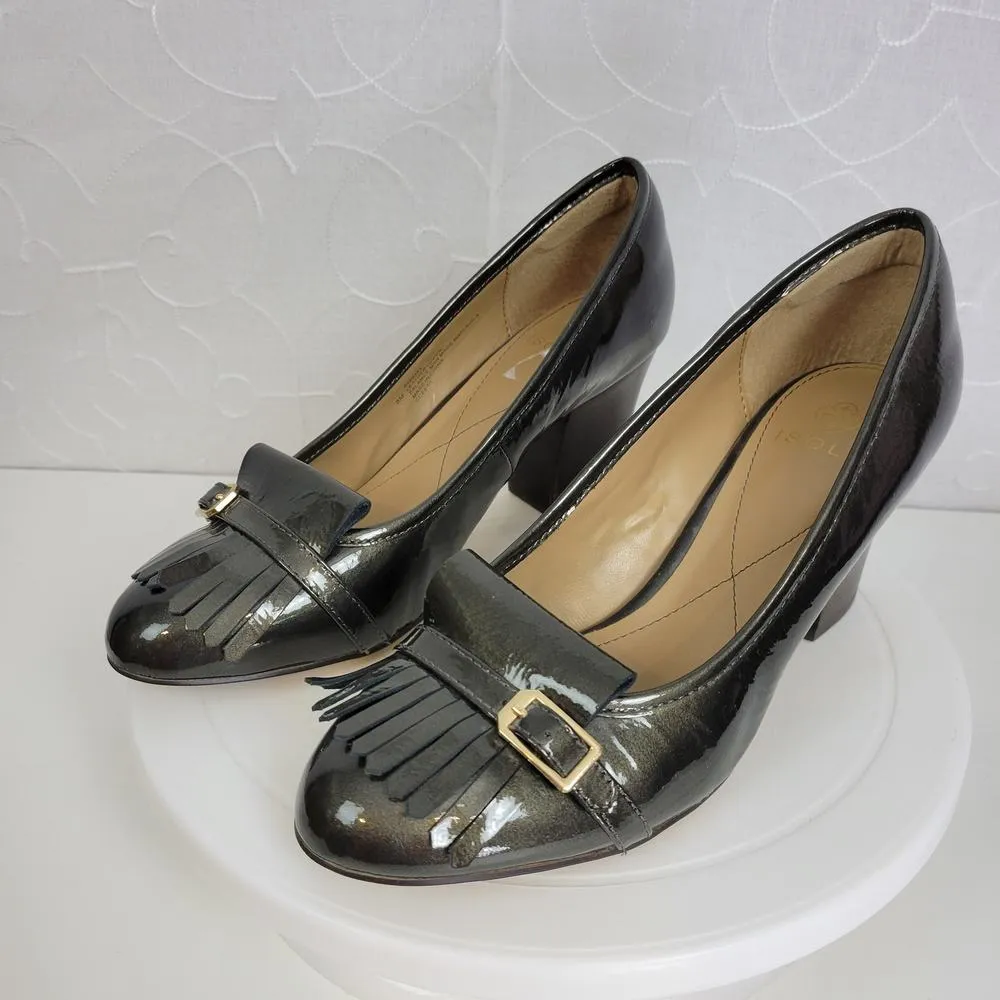 Isola Womens Heels 8 Brown Tassel Front Closed Round Toe Slip-On Shoes Pumps - Image 4