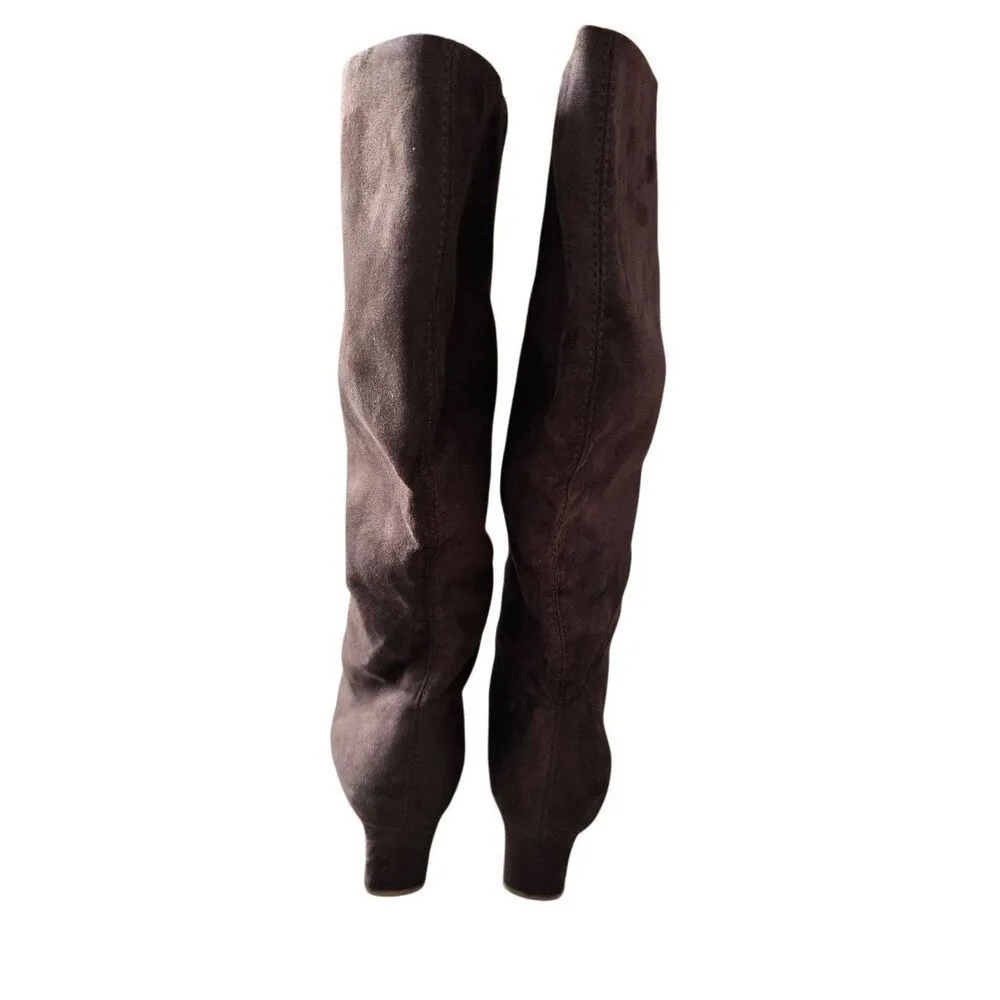 Seychelles Tall Boots Brown Textile Upper Kitten Heel Size 6.5 Pull On Style NEW - Image 4