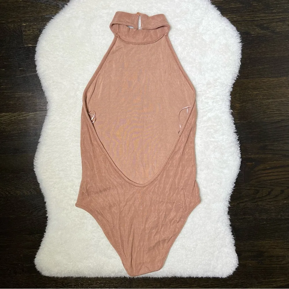 Zara Tan Halter Neck Backless Bodysuit - Image 6