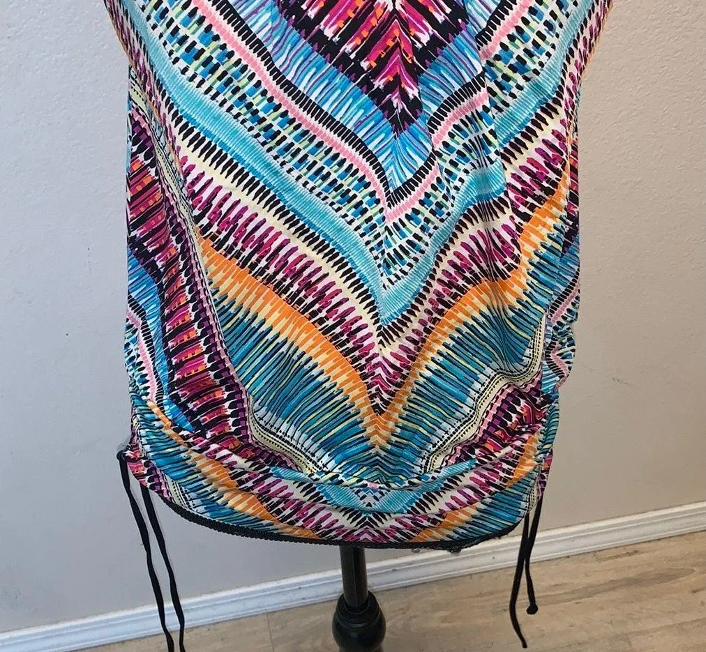 Jantzen Multicolor Chevron Print Women's 36 D/DD Tankini Swim Top - Image 3