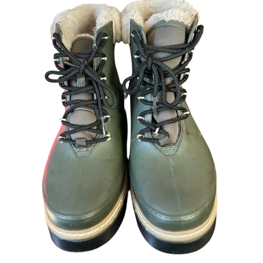 Marc Fisher LTD Women's‎ Green Ankle Snow Boots Fur Trim Lace - Image 11