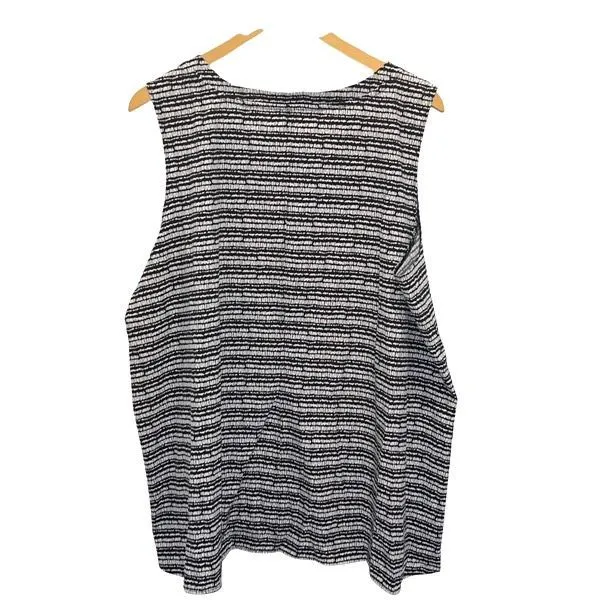 T by‎ Talbots Womens Lightweight Stretch High Low Tank Top Black White Sz 2X NWT - Image 5