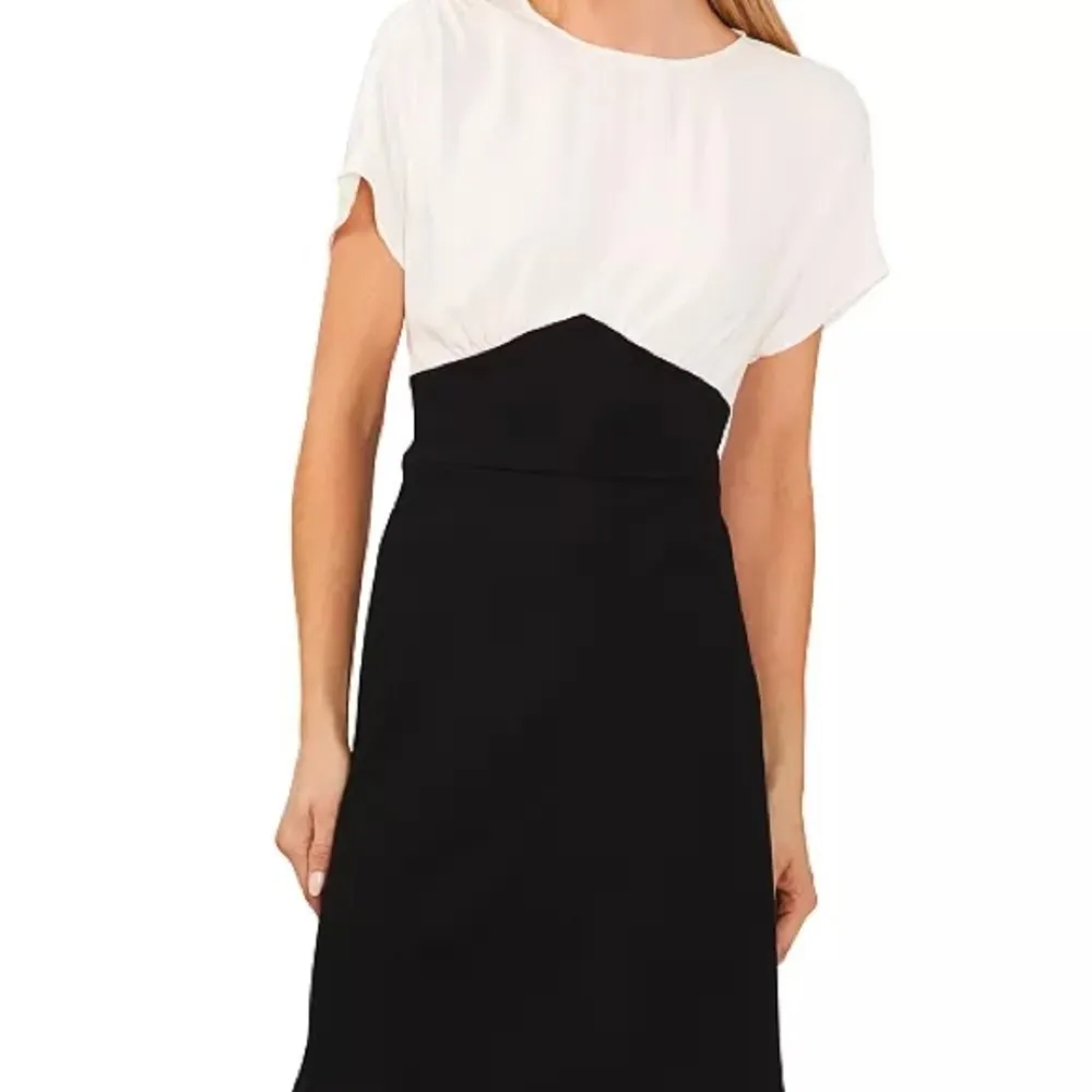 Crece Women black white Colorblocked Dolman Short Sleeve Dress size 8 NWT $99 - Image 11