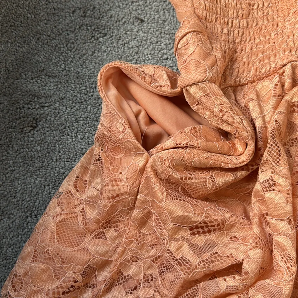 Torrid Peach Bloom Midi Lace Off Shoulder Skater Dress SIZE 3X - Image 7