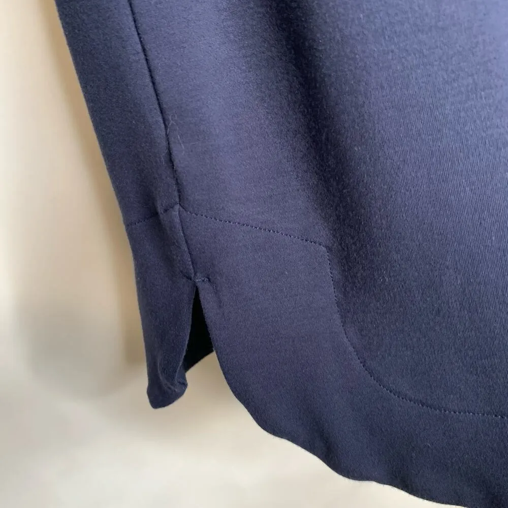 J Jill Wearever Blue Pullover Top Split Neck Sz Large - Image 5