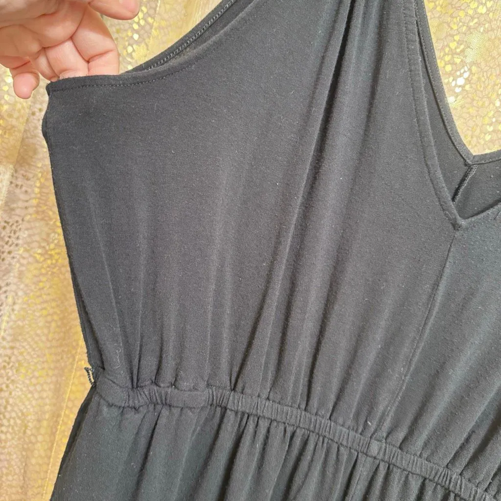 Old Navy Black Wide Leg Stretchy Tank Top V Neck Jumpsuit XL - Image 6