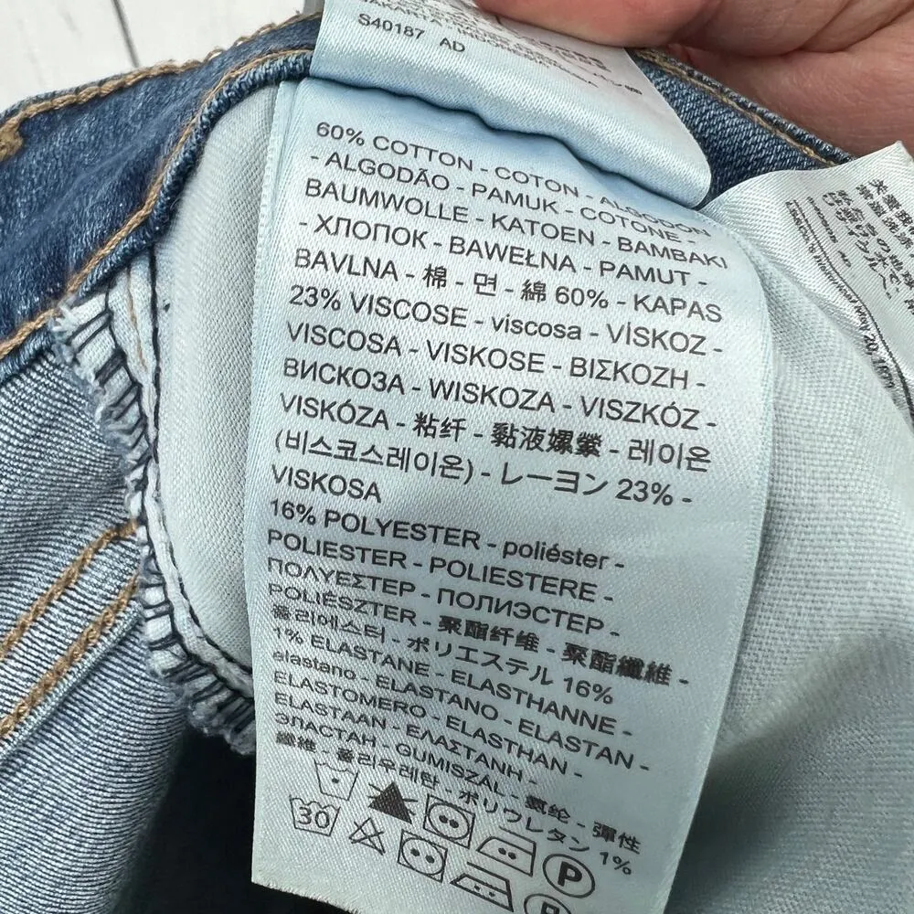 Levi's 721 High Rise Skinny Jeans Womens Size 27x31 Distressed Medium Wash - Image 12