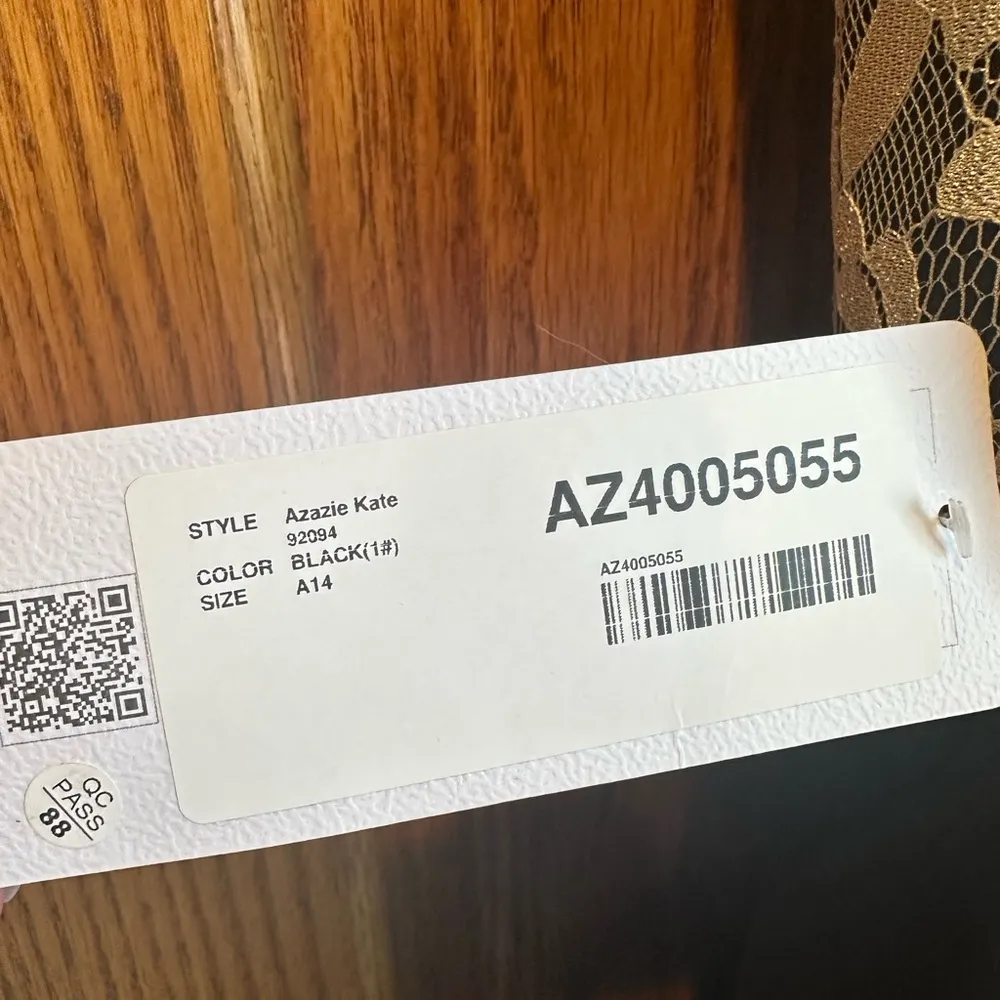 Azazie Kate Bridesmaid Dress Size 14 Black Lace Formal Prom Full Length Pockets! - Image 7