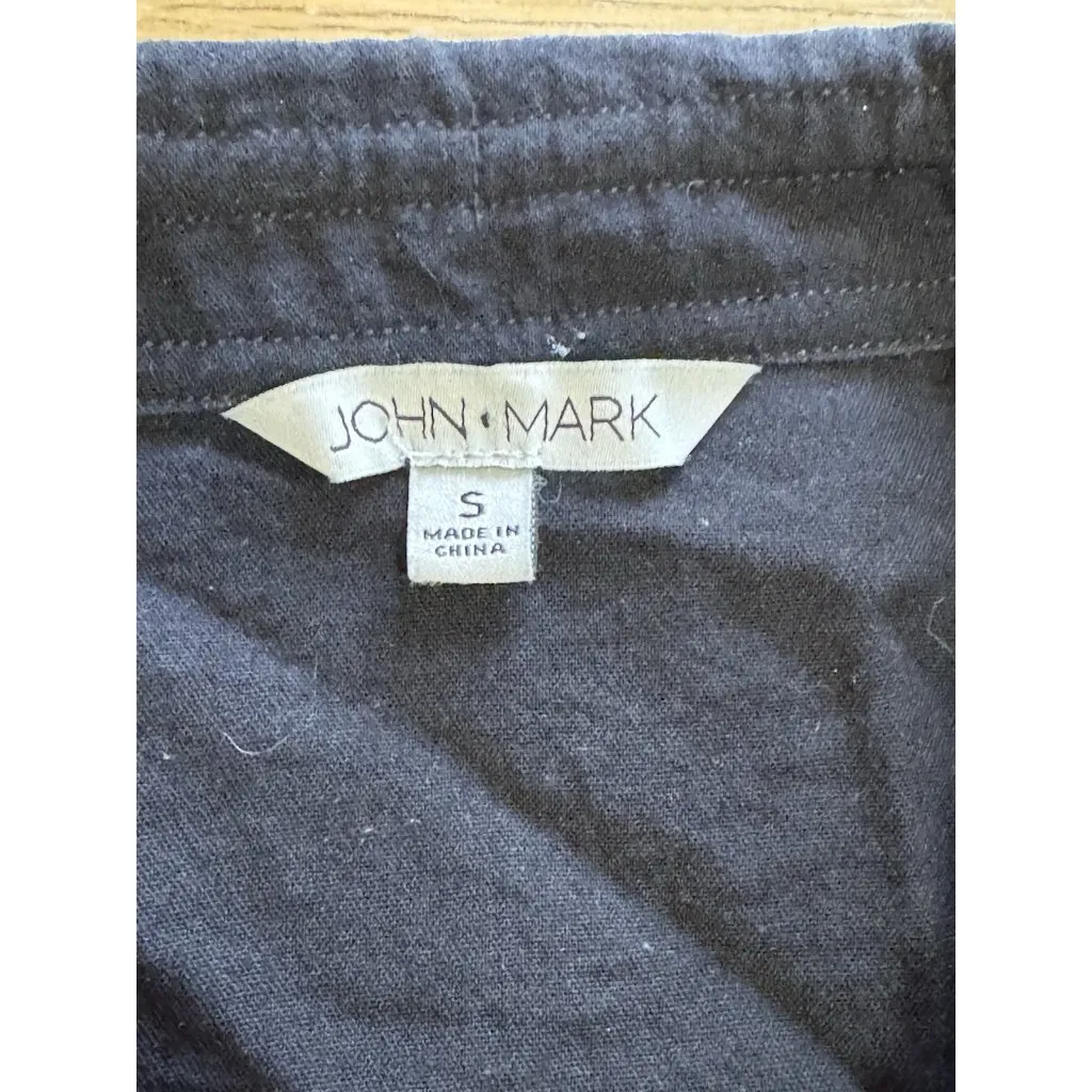 John Mark Button Down Short Sleeve Womens Shirt Size Small Black City Classic - Image 3