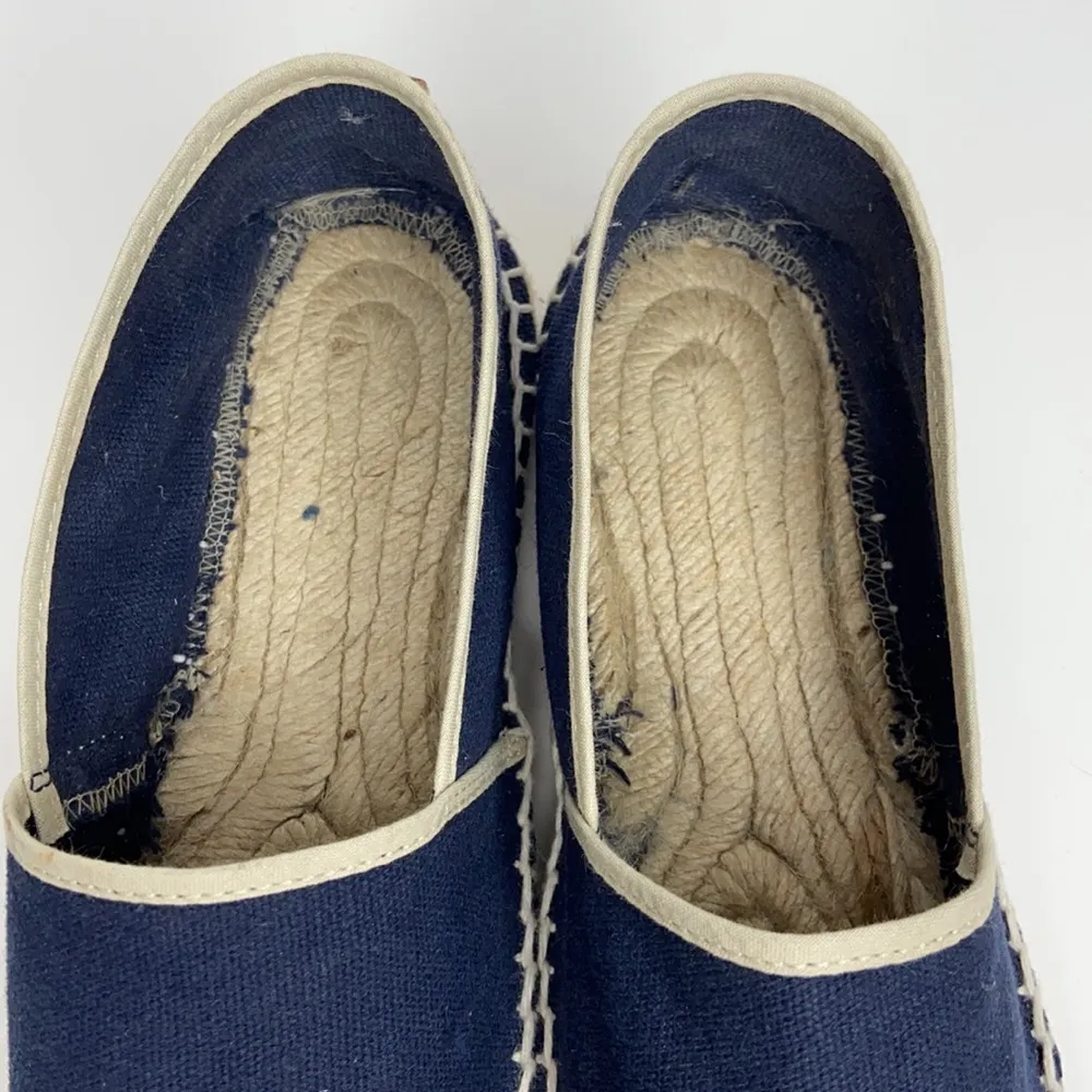 Toni Pons Blue Canvas Espadrilles Tan Trim Slip - Image 14
