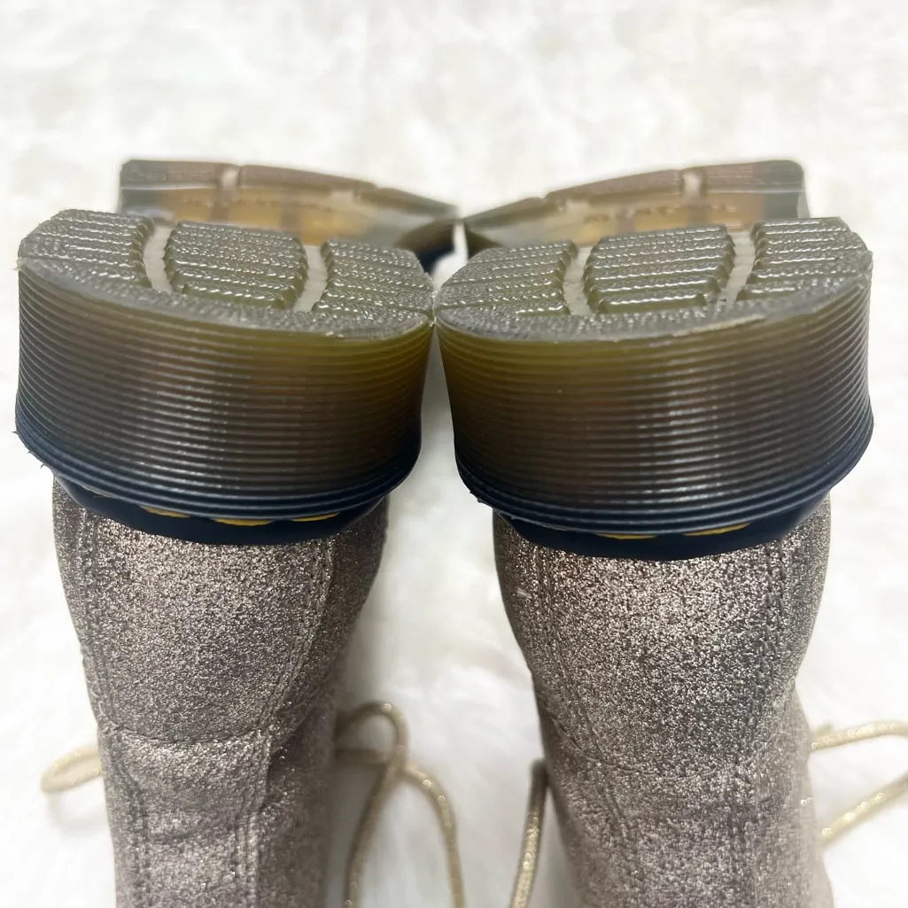 Dr. Martens Gold Glitter Lace-Up Combat Boots Size 7 LIKE NEW 1460 Pascal - Image 12