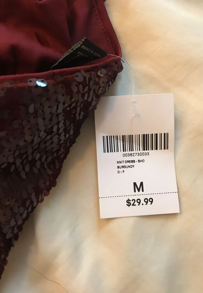 Maroon Sequin Dress - Image 3