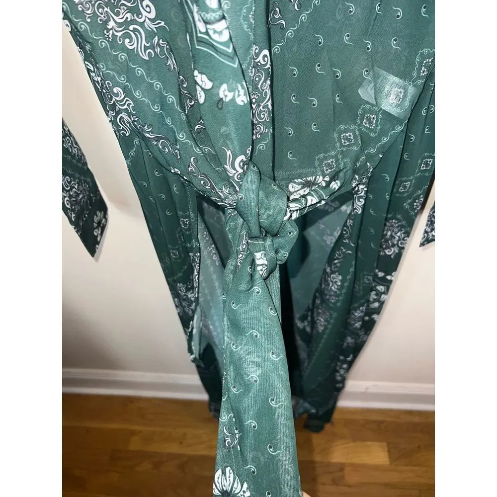 Soncy Plus Sheer Tie Front‎ Duster (Soncy size 2) Green - Image 5