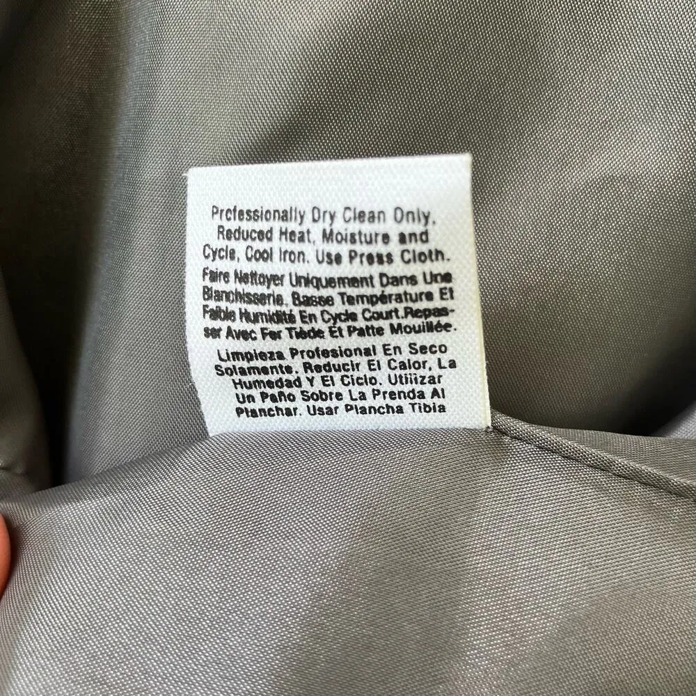 DKNY Blazer Sz 4 Linen Silk Blend Long 2 Button Lightweight Minimalist Preppy - Image 13