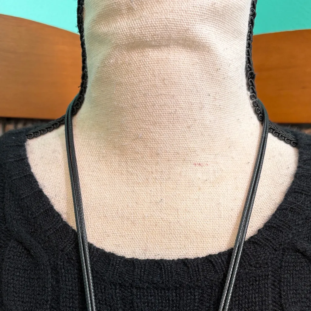 Classic Black Cashmere Cable Knit Sweater Size M - Image 2