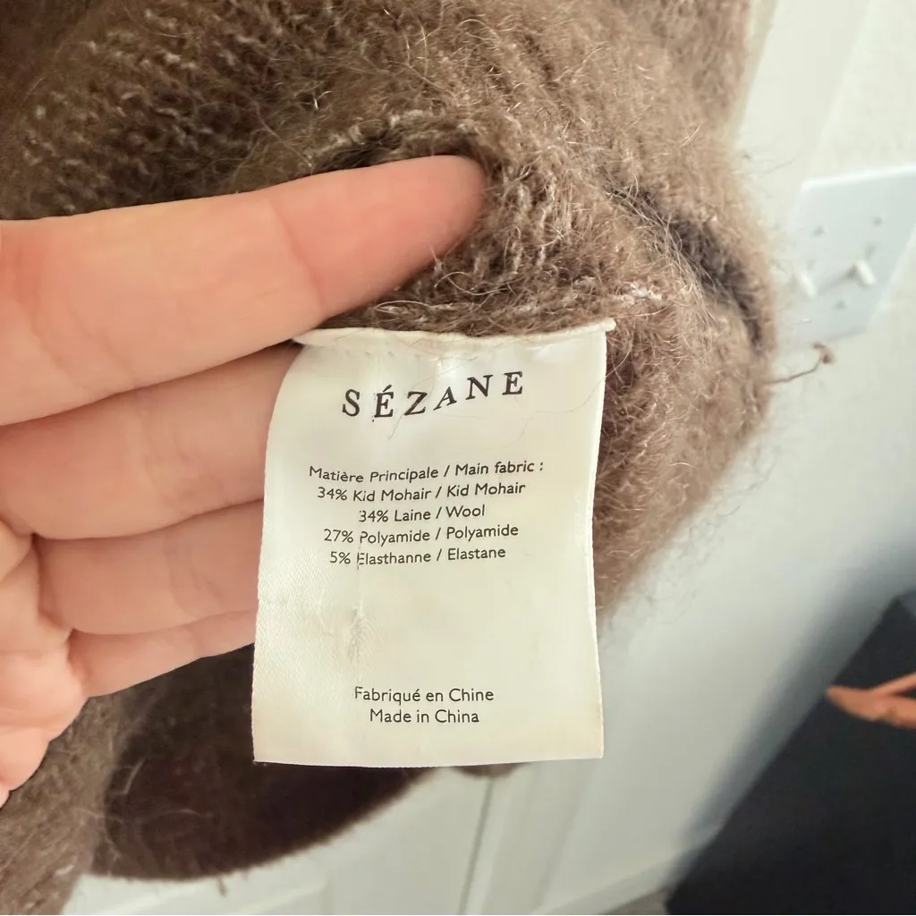 Sezane Brown Cardigan with Ruffle Sleeve - Image 10