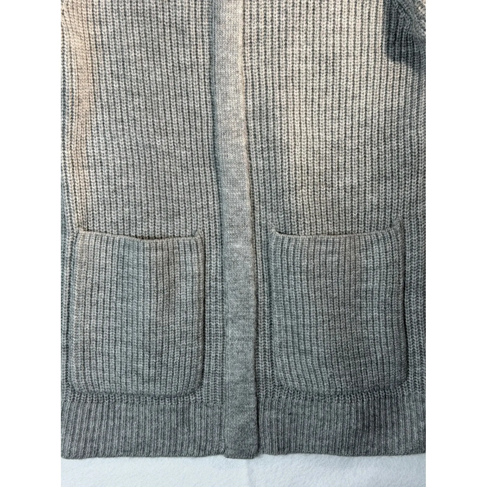 Evereve Harlow Zipper Cardigan Grey Ribbed Knit Long Sleeve Pockets XS NEW W/TAG - Image 5
