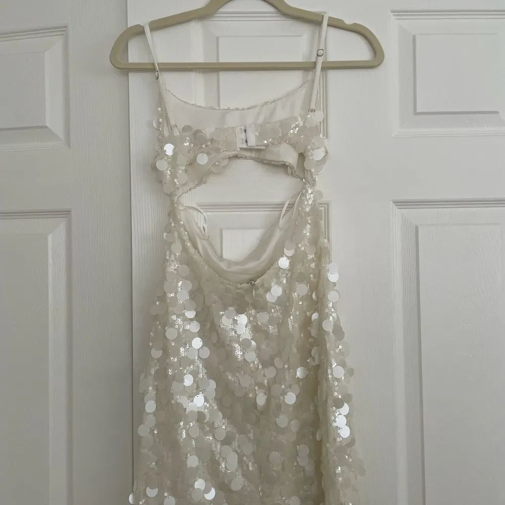 Meshki Xanthe
Transparent Sequin Cut Out Mini Dress - Ivory - Image 7