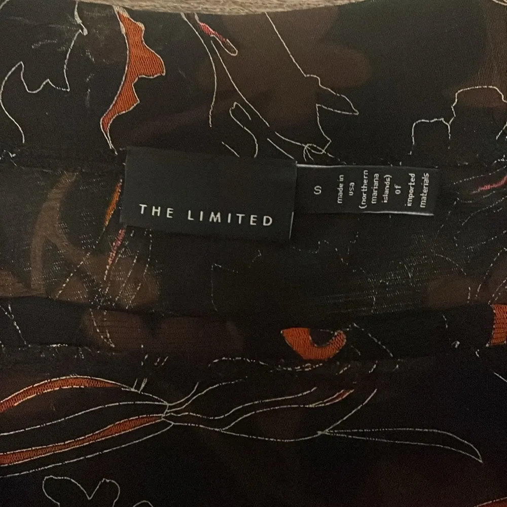 Y2K The Limited Off the Shoulder Sheer Black Floral 3/4 Sleeve Top Size Small - Image 3