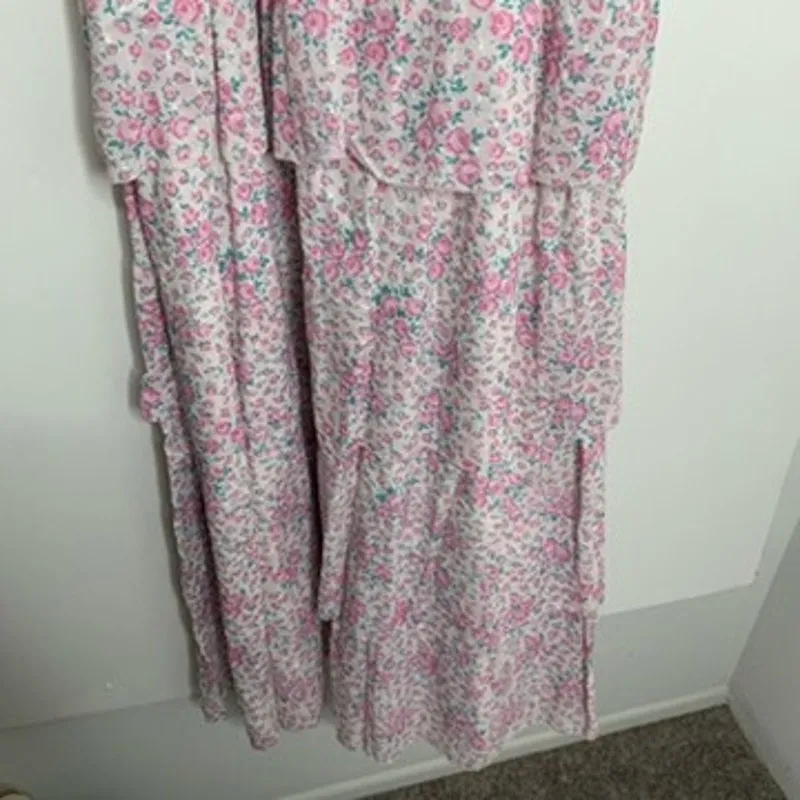 Love Shack Fancy Caressa Maxi Dress Candy Heart Pink Floral Womens New Large - Image 12