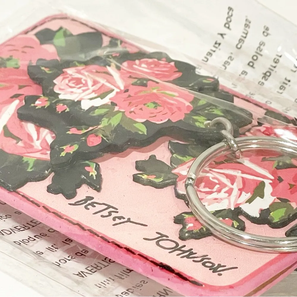 Betsey Johnson Floral Print Luggage Tag/Keychain Travel NEW - Image 3
