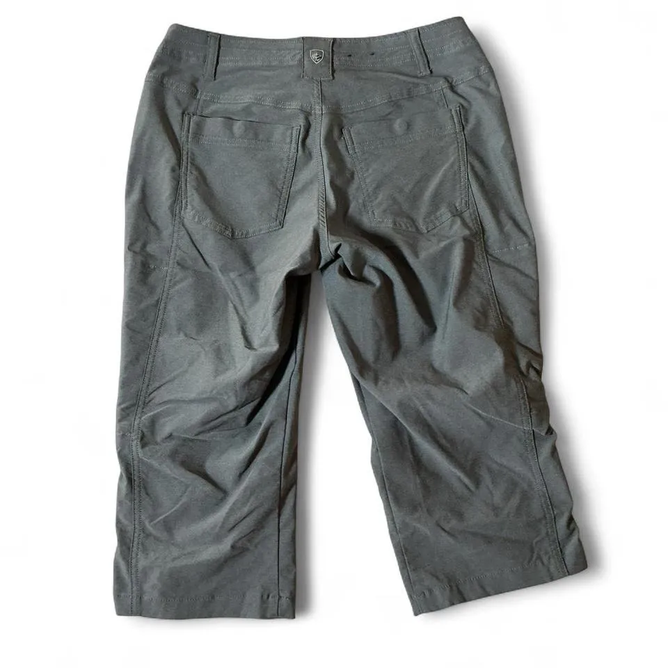 Kuhl Womens Size 4 Capri Pants Gray Outdoor Hiking Zip Pockets Drawstring Hem - Image 2