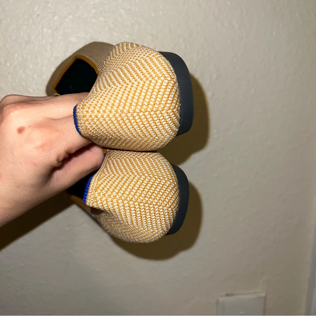 Rothy’s Yellow Gold Herringbone Pointed Toe Flats - Image 8