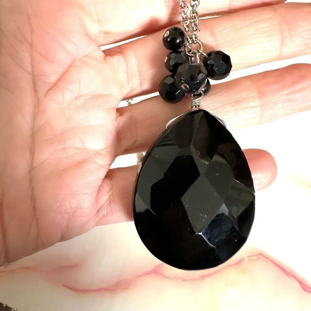 White House black Market black teardrop beaded pendant necklace - Image 8